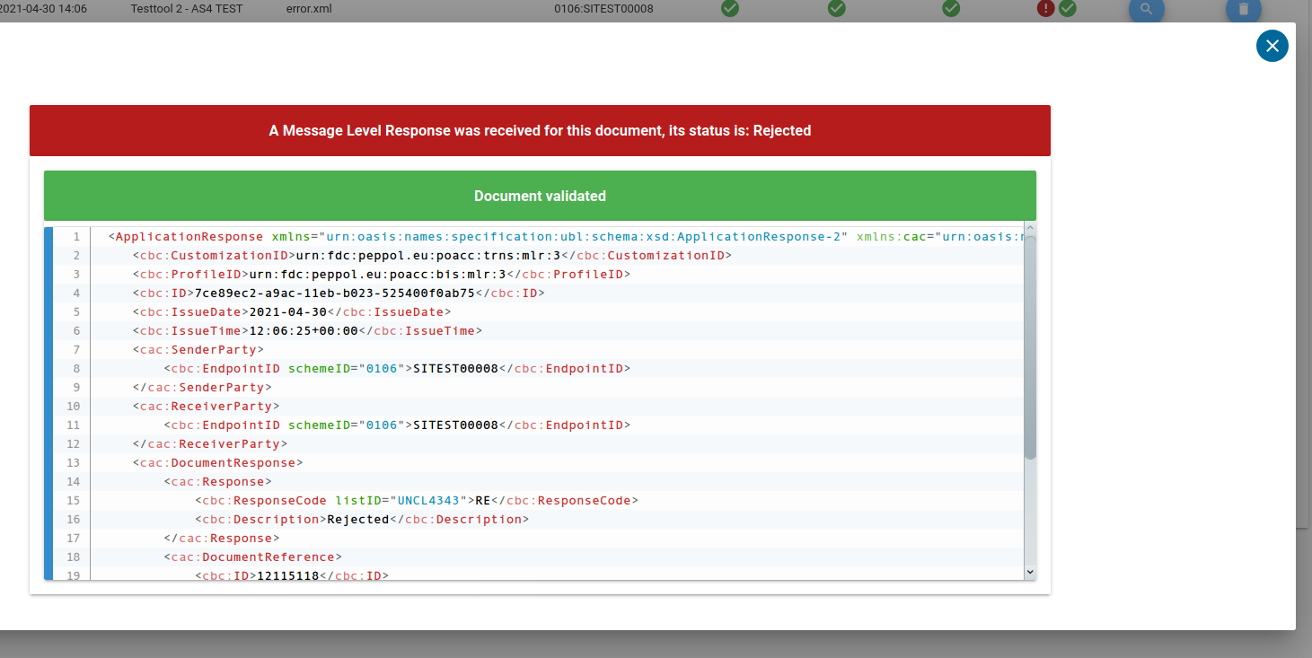 Screenshot of MLR report view